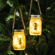 2 Pack Solar Jar Lights, Fairy