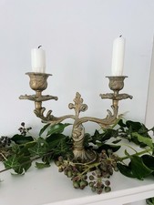 Vintage Solid Brass 2-Arm Candelabra / CandleStick Holder, French Louis XV Style