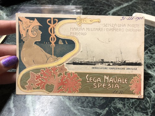 Postcard naval league - postcard,
