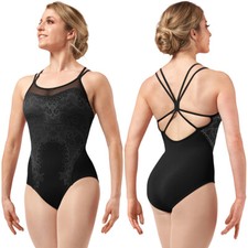 Bloch Ballet - Spagetti Criss Cross Leotard Lace Print - L0257