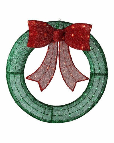 85cm pre lit wreath - 85cm,