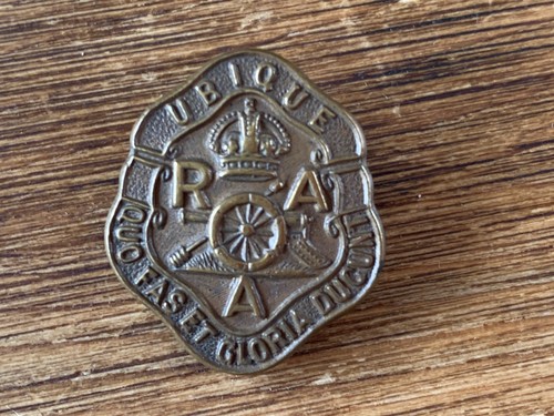 Royal artillery brass - artillery, "ubique"