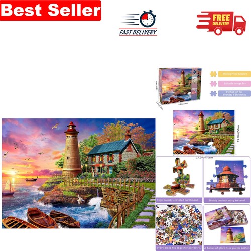 1000 piece scenic lighthouse - scenic,