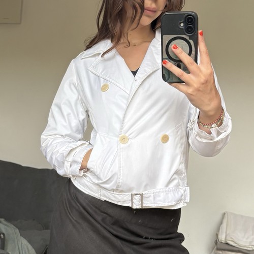 Gufo white cropped trench - il,