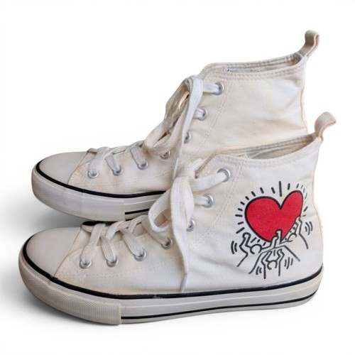 Keith haring white canvas high - keith,