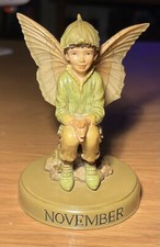 Flower Fairies NOVEMBER Danbury Mint  12cm Perpetual Calendar 1999. Elm Tree
