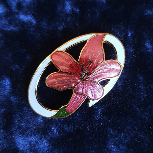 Vintage brooch cloisonne - vintage,