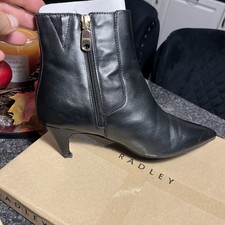 RADLEY London Women's Black Leather Ankle Boots UK5 Zip - H402