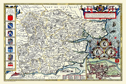 Old map essex - map,