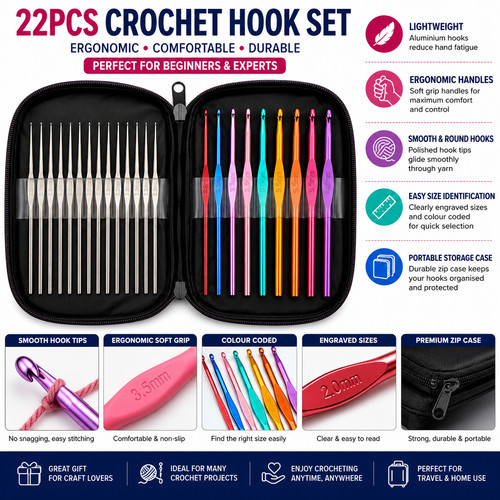 22pcs crochet hooks set - crochet,