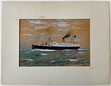 W.R SCARISBRICK, Watercolour on Paper, Cunard Ocean Liner 'Franconia', Signed.