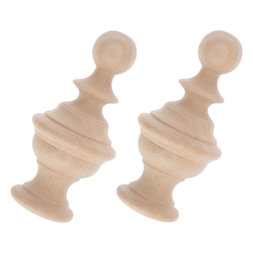 Khaki wooden finials for stair - finials,