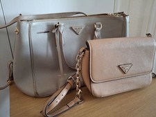 Two PRADA Bags - one is a Galleria Shoulder Bag Small Beige/Brown Leather