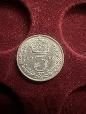 1916 Silver 3 Pence Coin