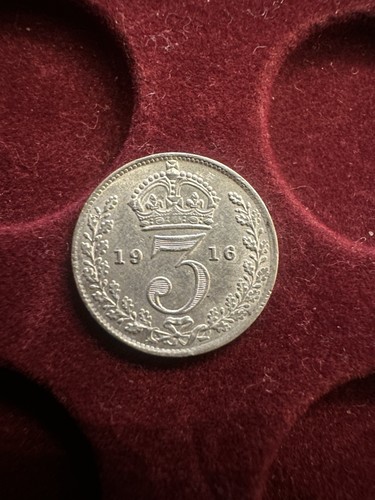 1916 silver pence coin - 1916,