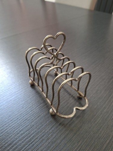 Antique brass toast rack with - ?brass,