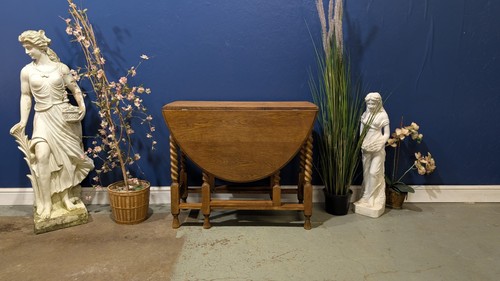 Victorian oak drop leaf table - oak,