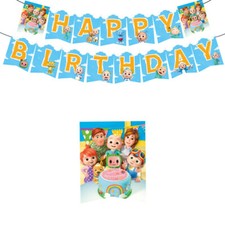 CoComelon Children's Birthday Party Decoration Set Cake Toppers Balloon Banner