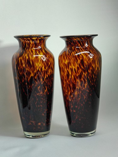 Pair murano art glass vases - of,