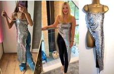 Zara Silver Sequin Asymmetric