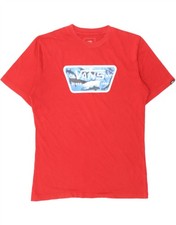 VANS Boys Custom Fit Graphic T-Shirt Top 12-13 Years Large Red Cotton BU17