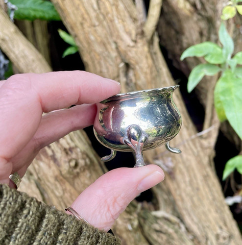 Small silver cauldron antique - cauldron,