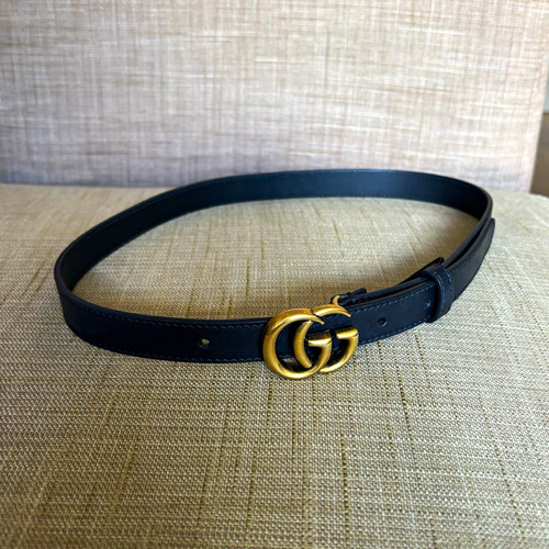 Gucci black leather marmont - black,