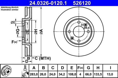 Brake disc ate 0326 0120 - disc,