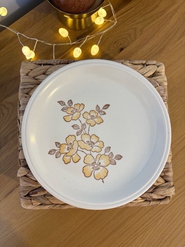 Yellow floral side plate - floral,