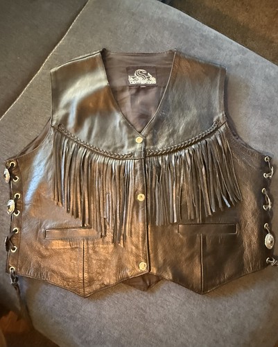 Leather king biker vest - leather,