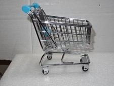 Toy Supermarket Trolley Made From Metal. Could Be Used As An Unusual Desk Tidy