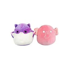 Squishmallows Kyla Pink Elephant /Joe Purple Sugar Glider Plush Kellytoy 7-8" X2