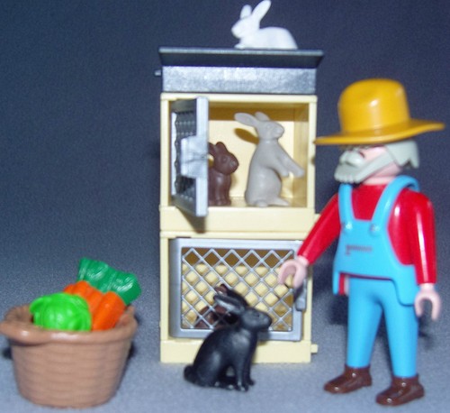Playmobil rabbit hutch and - rabbit,
