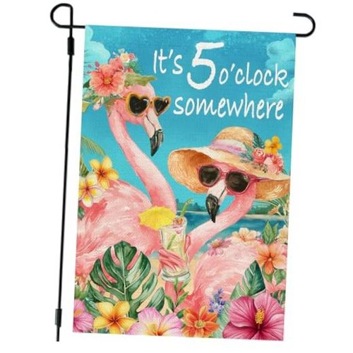 Summer garden flag flamingo - garden,