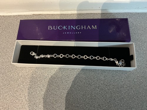 Silver toned linked heart - silver-toned,
