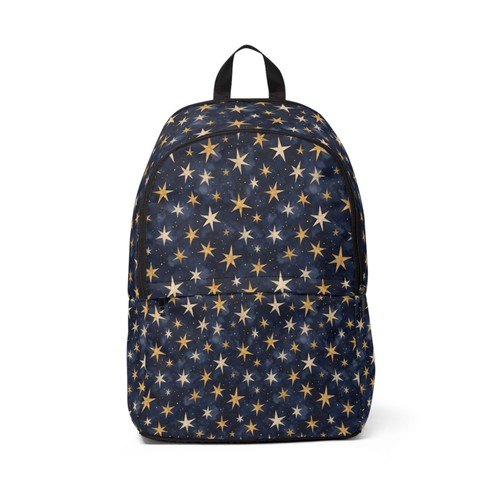 Golden star pattern backpack - star,