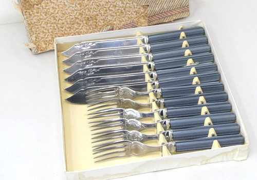 Stainless steel fish cutlery - steel,