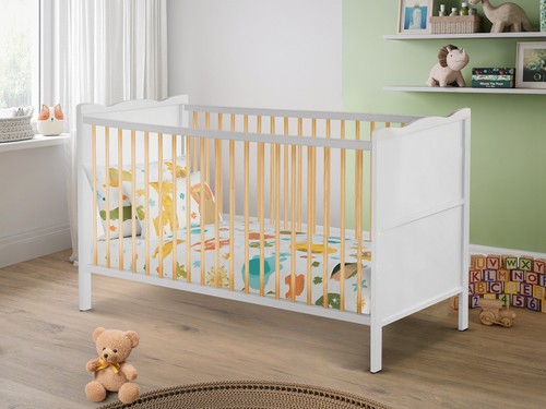 White baby cot bed 120x60cm - bed,