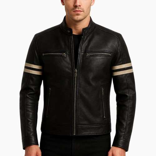 Men black lambskin leather - men’s,