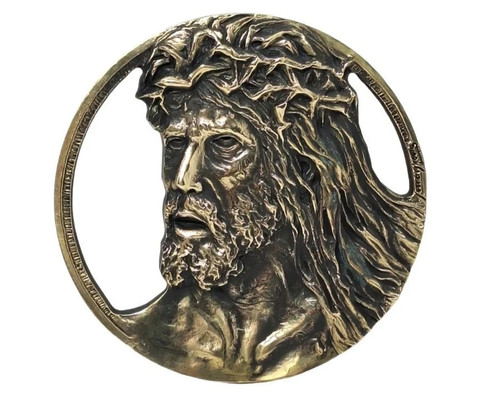 Large bronze religious medal - bronze,