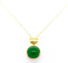 Green jade necklace gemstone - green,