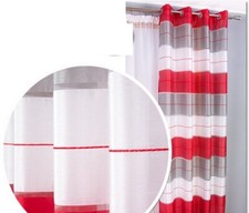 SALE!!  READY-MADE CURTAIN SINGLE PANEL STRIPED  VOILE EYELET RING TOP