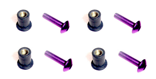 Purple license plate screw kit - purple,