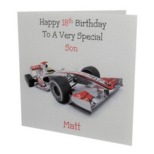 PERSONALISED Formula 1 F1 Racing Car MALE BIRTHDAY CARD