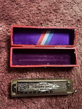 The Super Chromonica M Hohner Harmonica C Boxed Made In Germany with Case Vintag