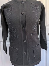 Womens Black Embroidered