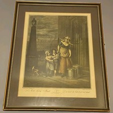 Cries of London Print  Milk Below Maids Framed Vintage Decorative