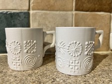 6x Vintage Portmeirion 'TOTEM' Pottery Espresso Coffee Cups + Saucers