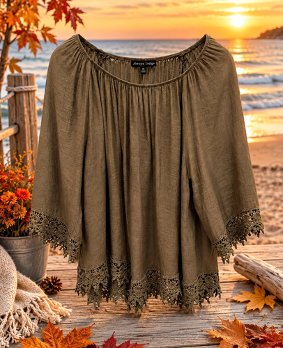 Women brown solid scoop - solid,