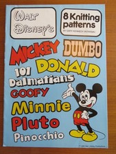 Vintage Intarsia Gary Kennedy 8 Walt Disney Cartoon Characters Knitting Pattern